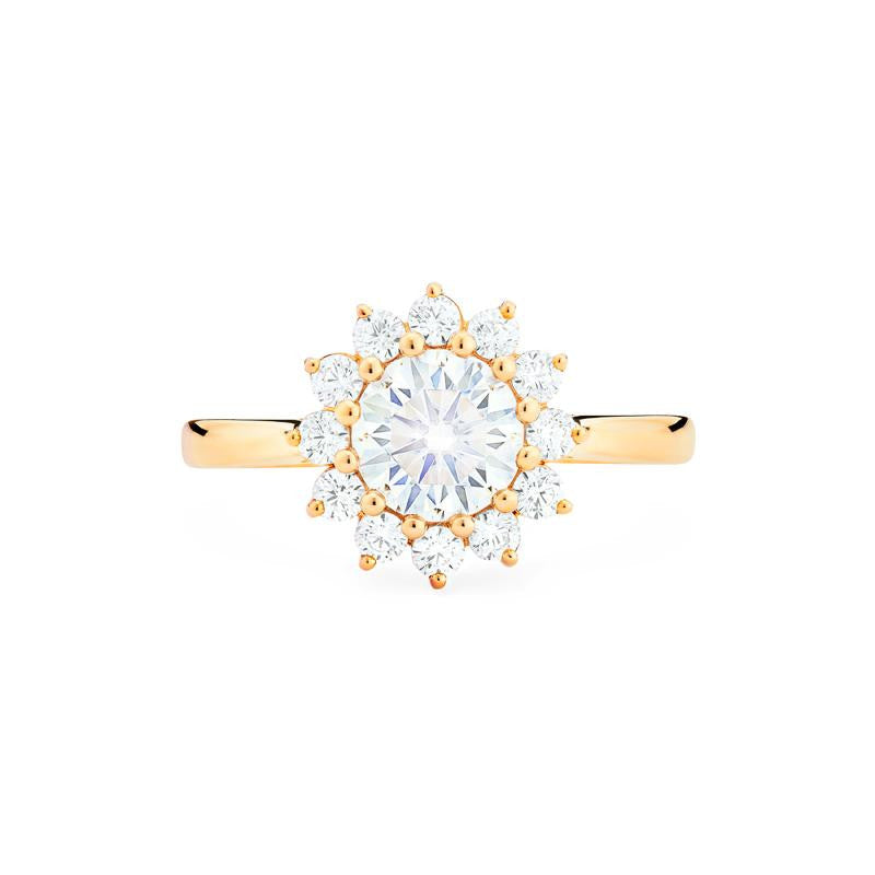 [Rosalie] Vintage Bloom Engagement Ring in Diamond / Moissanite