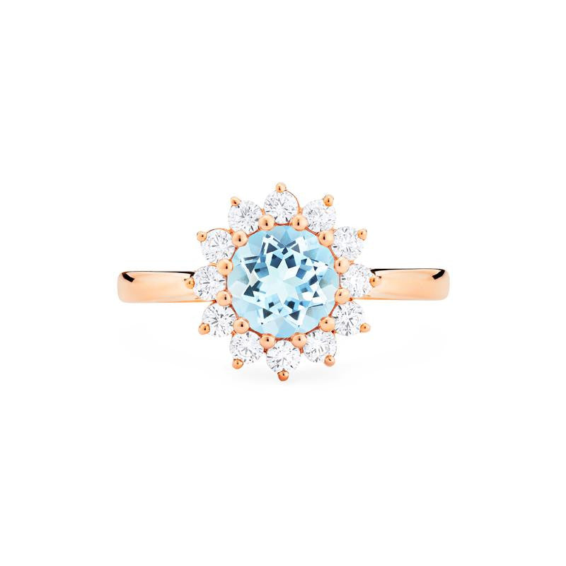 [Rosalie] Vintage Bloom Ring in Aquamarine