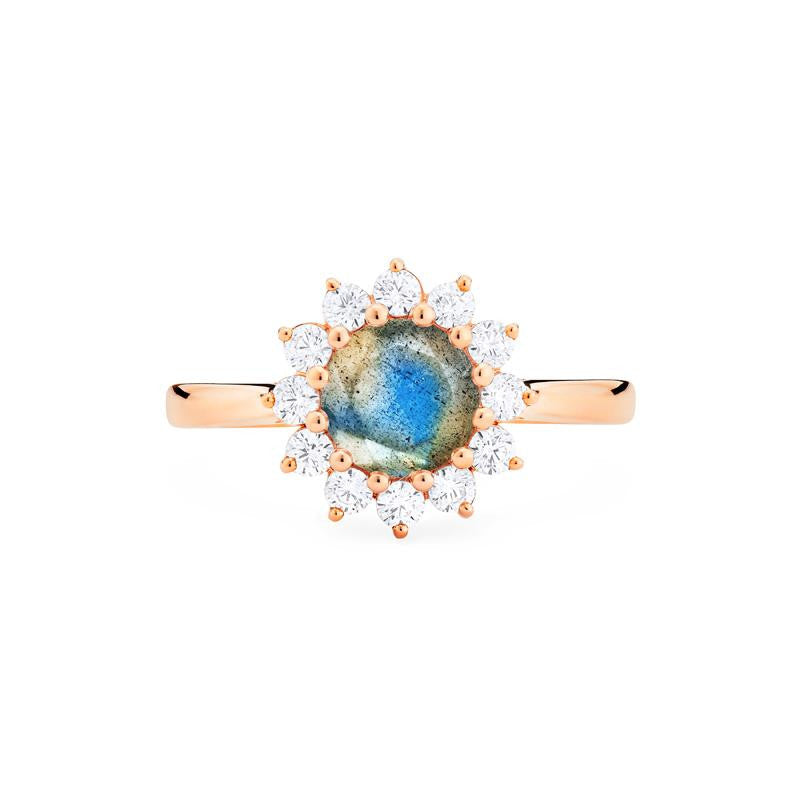 [Rosalie] Vintage Bloom Ring in Labradorite
