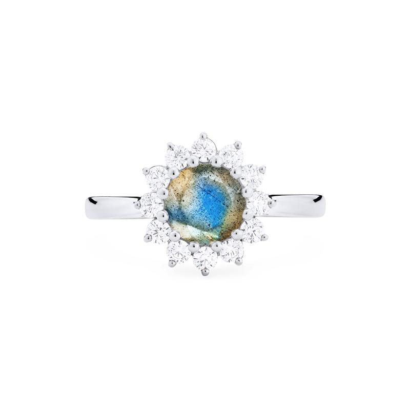 [Rosalie] Vintage Bloom Ring in Labradorite