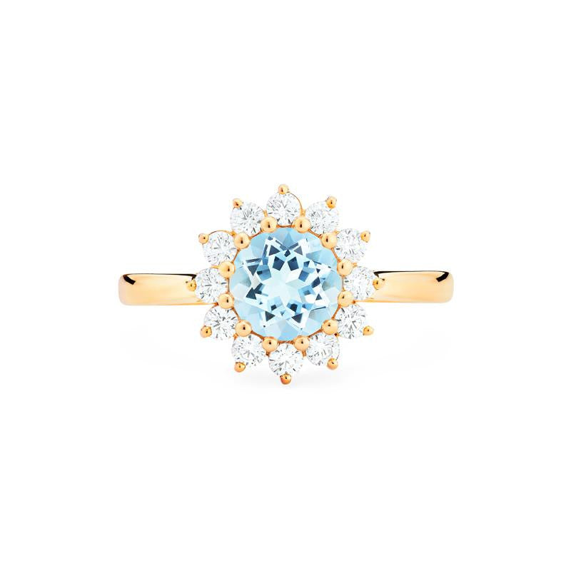 [Rosalie] Vintage Bloom Ring in Aquamarine
