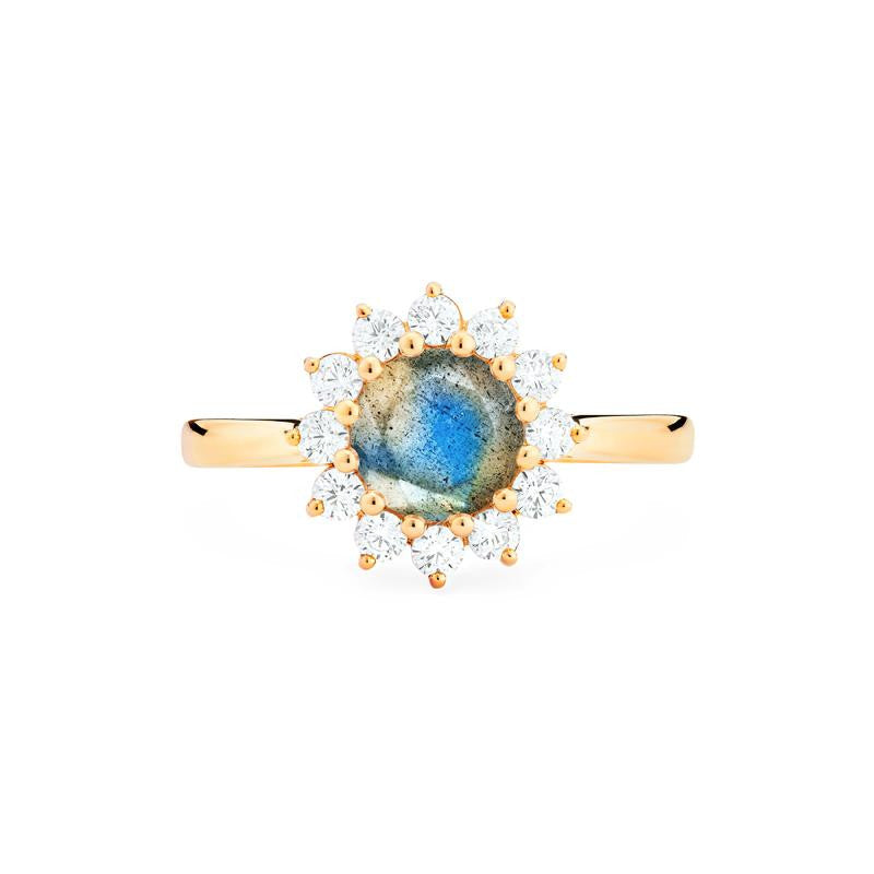 [Rosalie] Vintage Bloom Ring in Labradorite