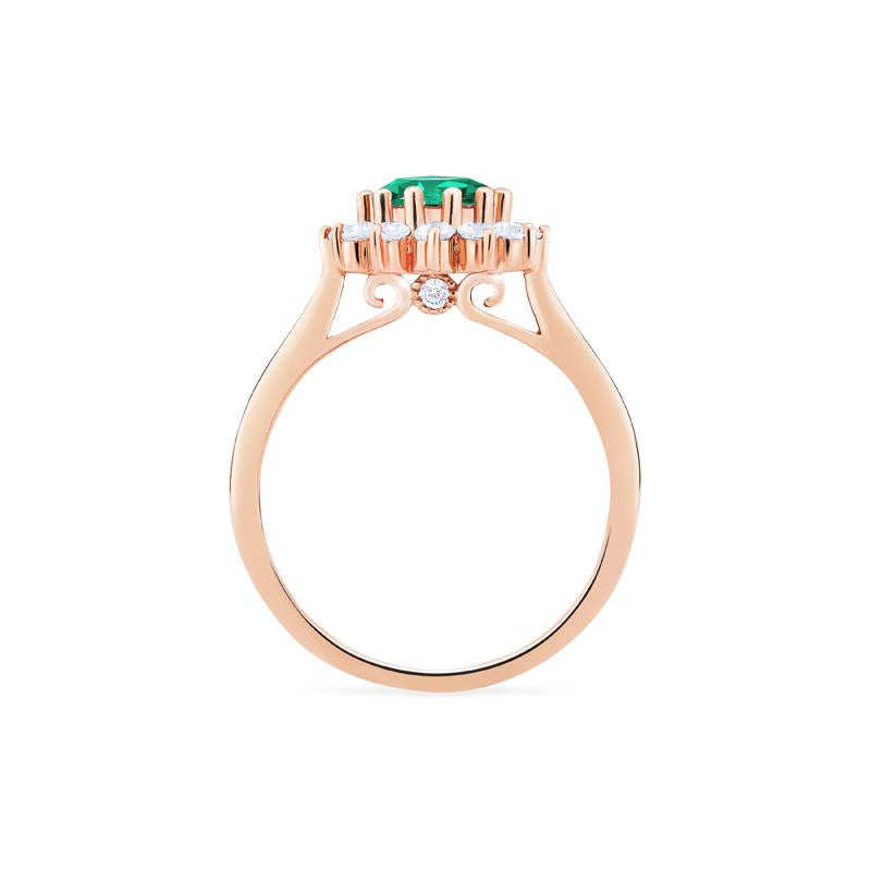 [Rosalie] Vintage Bloom Ring in Lab Emerald