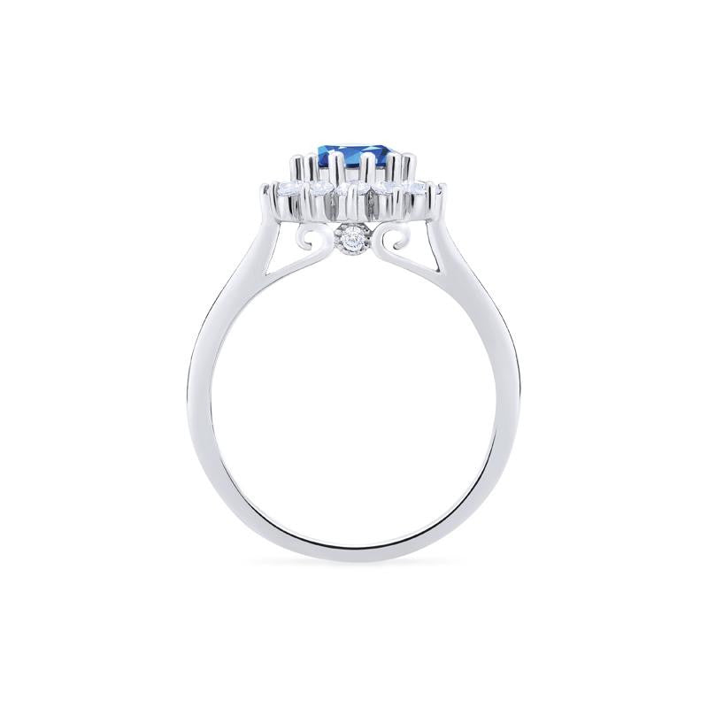 [Rosalie] Vintage Bloom Ring in Lab Blue Sapphire