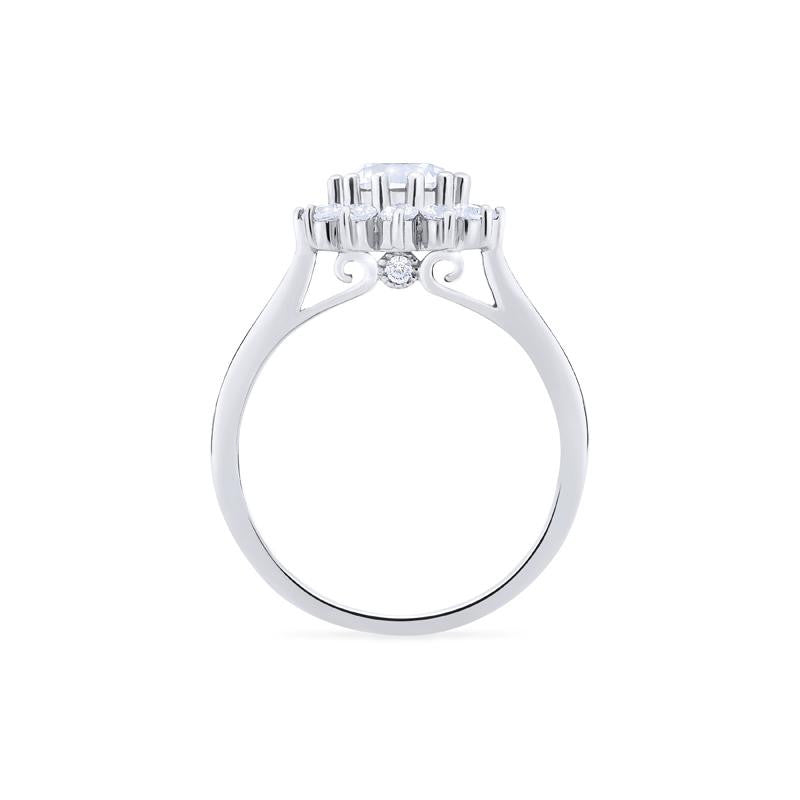 [Rosalie] Vintage Bloom Engagement Ring in Diamond / Moissanite