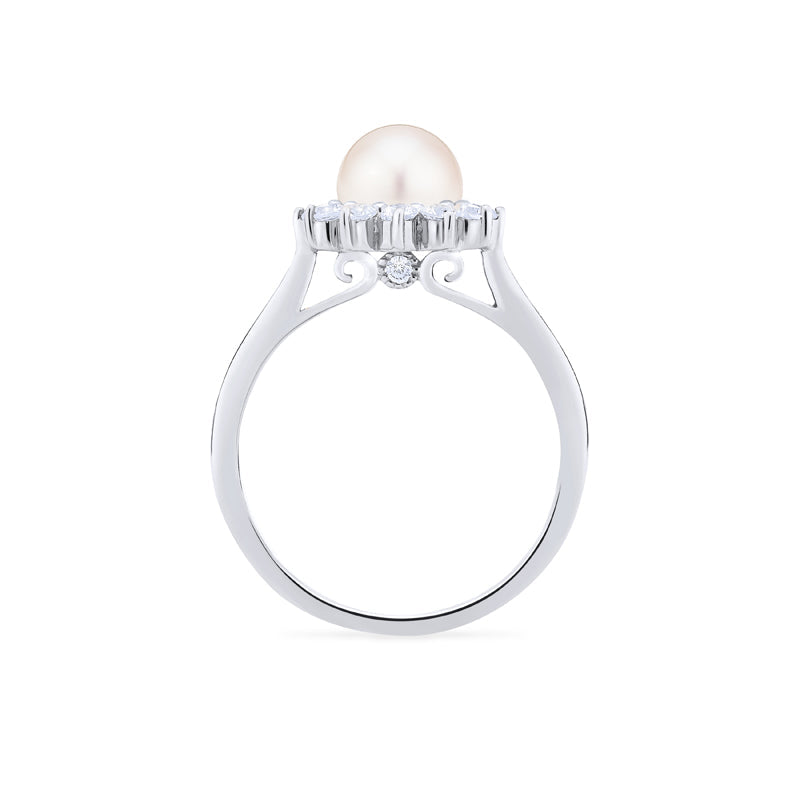 [Rosalie] Vintage Bloom Ring in Akoya Pearl