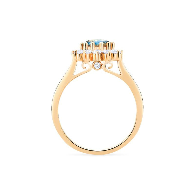 [Rosalie] Vintage Bloom Ring in Labradorite