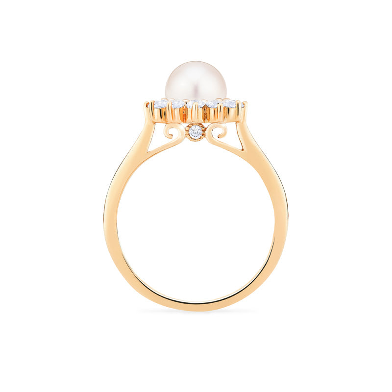 [Rosalie] Vintage Bloom Ring in Akoya Pearl