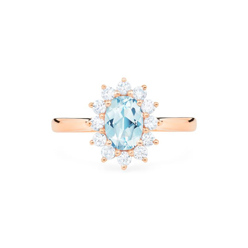 [Julianne] Vintage Bloom Oval Cut Ring in Aquamarine