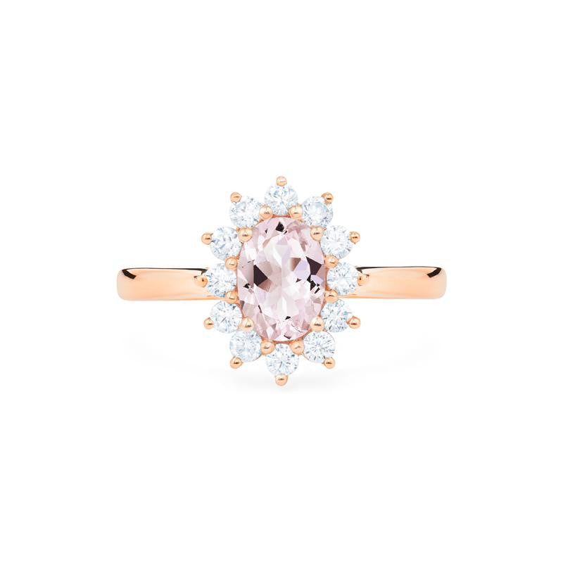 [Julianne] Vintage Bloom Oval Cut Ring in Morganite