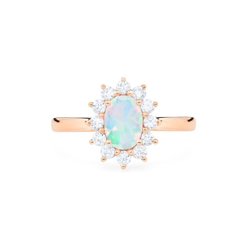 [Julianne] Vintage Bloom Oval Cut Ring in Opal