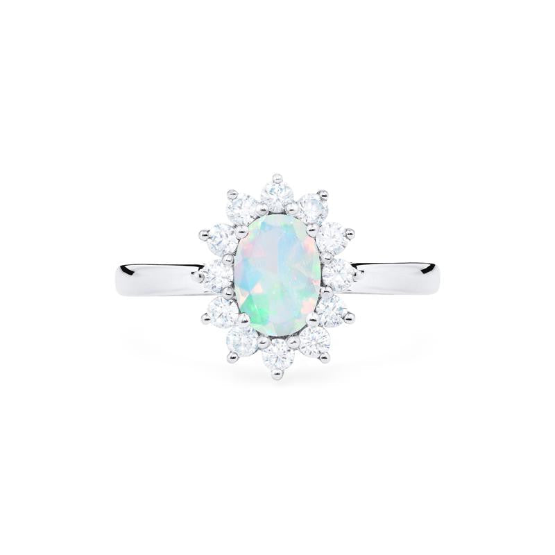 [Julianne] Vintage Bloom Oval Cut Ring in Opal