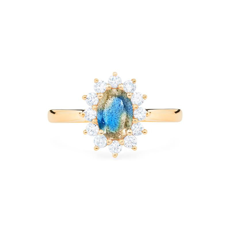 [Julianne] Vintage Bloom Oval Cut Ring in Labradorite