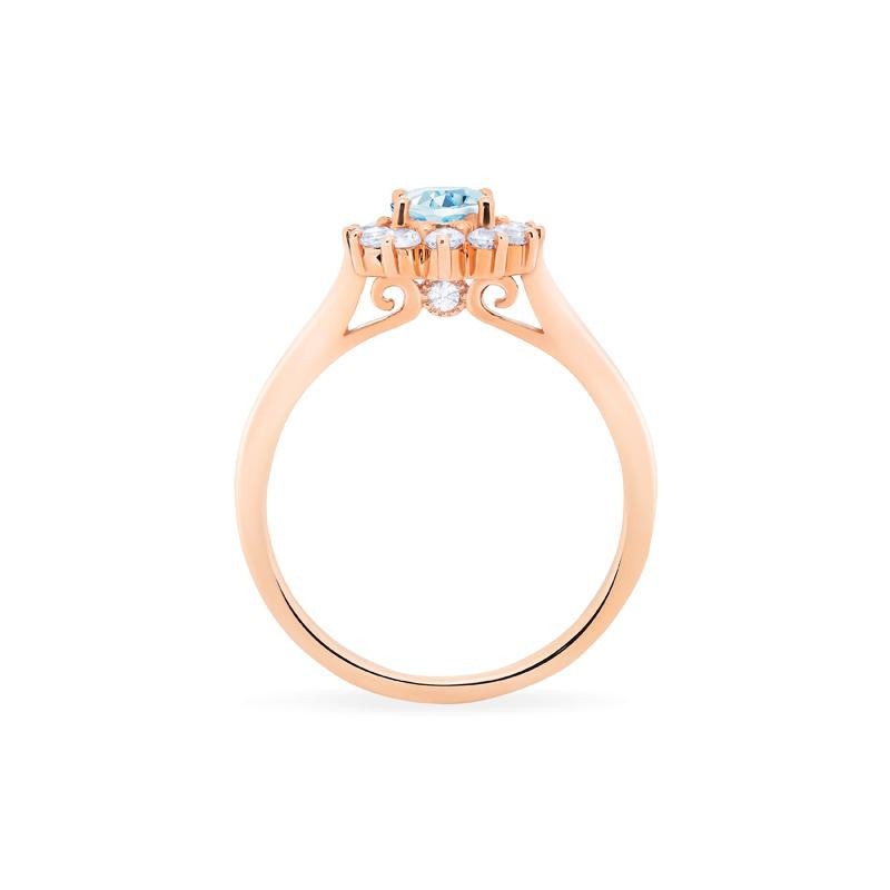 [Julianne] Vintage Bloom Oval Cut Ring in Aquamarine