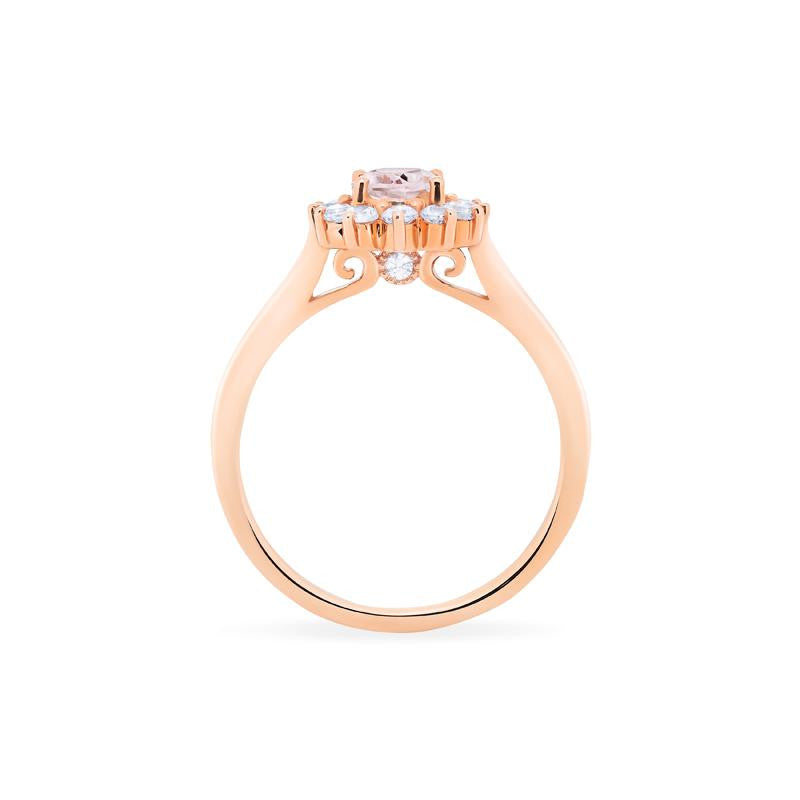 [Julianne] Vintage Bloom Oval Cut Ring in Morganite