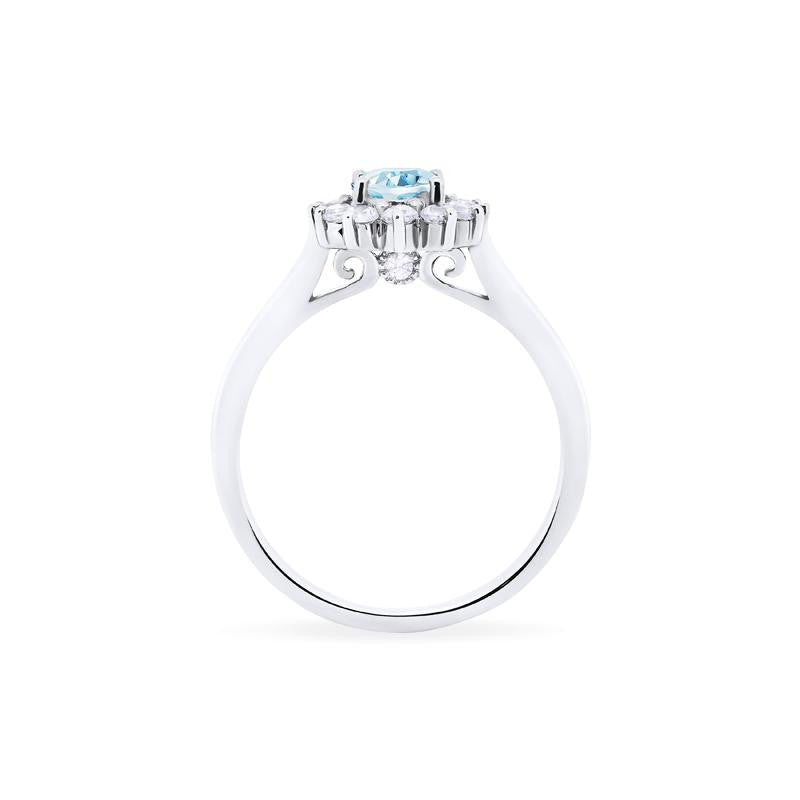 [Julianne] Vintage Bloom Oval Cut Ring in Aquamarine