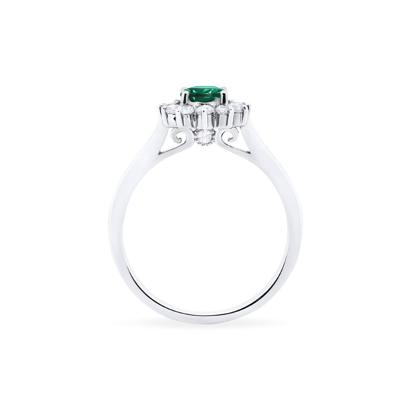 [Julianne] Vintage Bloom Oval Cut Ring in Lab Emerald