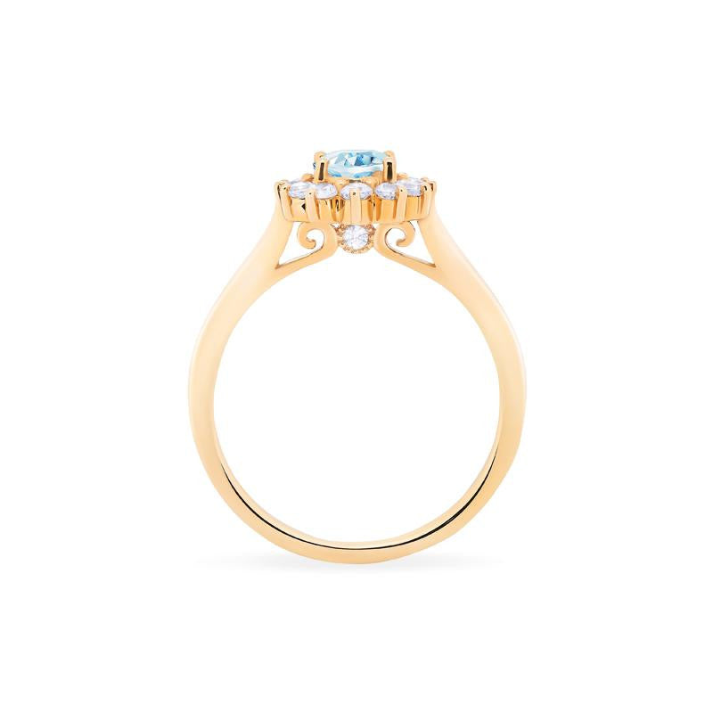 [Julianne] Vintage Bloom Oval Cut Ring in Aquamarine