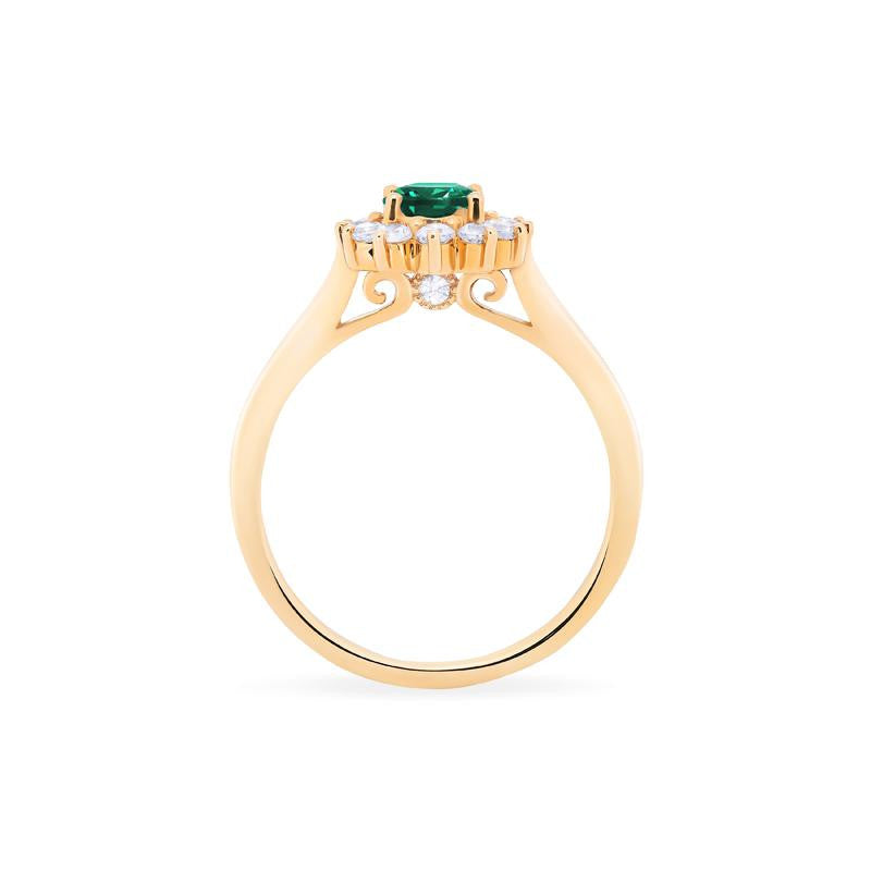 [Julianne] Vintage Bloom Oval Cut Ring in Lab Emerald