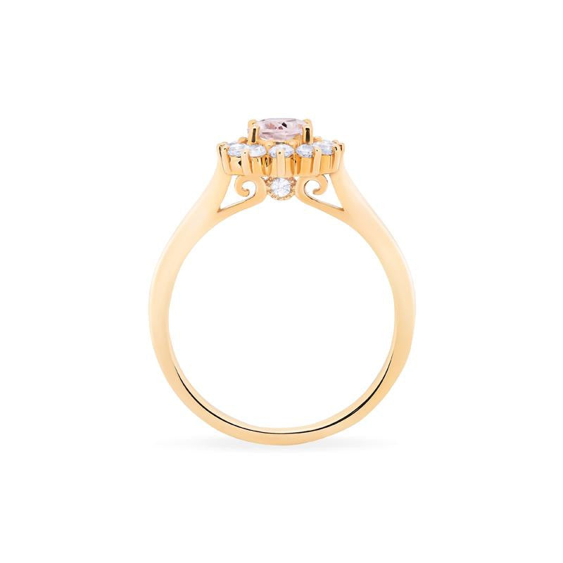 [Julianne] Vintage Bloom Oval Cut Ring in Morganite