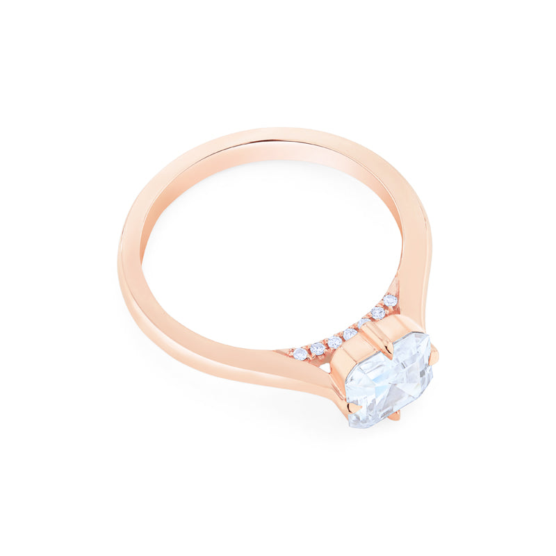 [Ottavia] Vintage Solitaire Asscher Cut Engagement Ring in Diamond / Moissanite