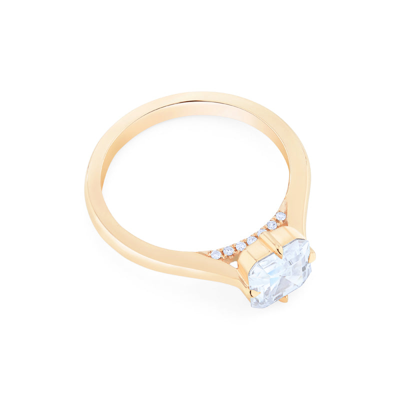 [Ottavia] Vintage Solitaire Asscher Cut Engagement Ring in Diamond / Moissanite