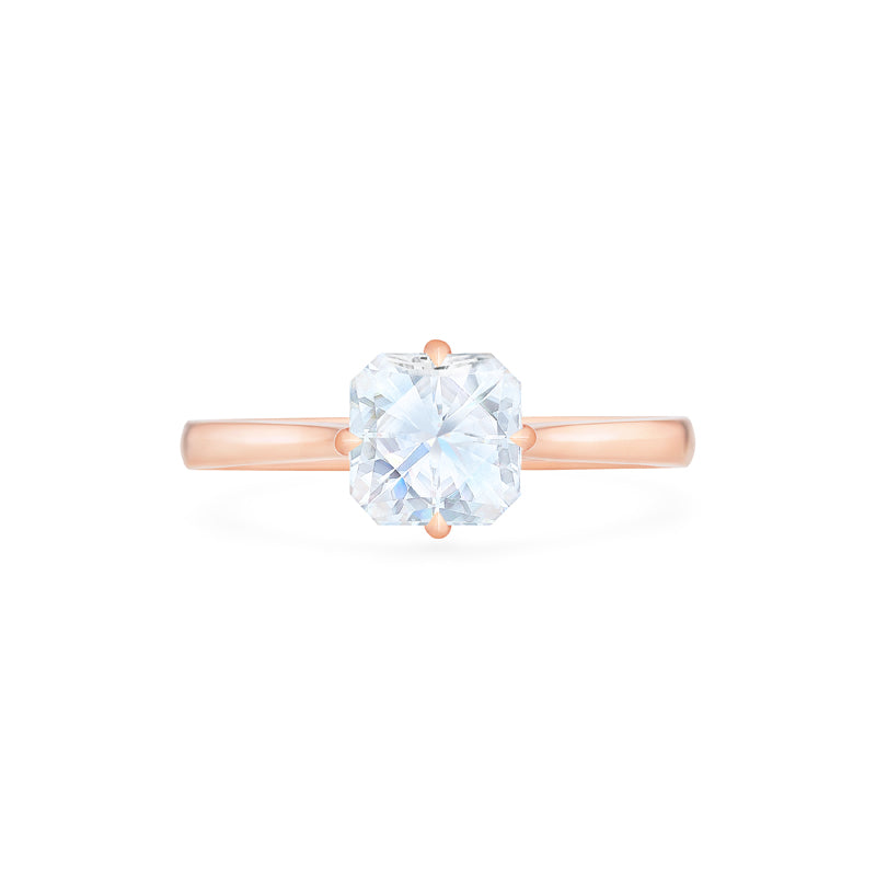 [Ottavia] Vintage Solitaire Asscher Cut Engagement Ring in Diamond / Moissanite
