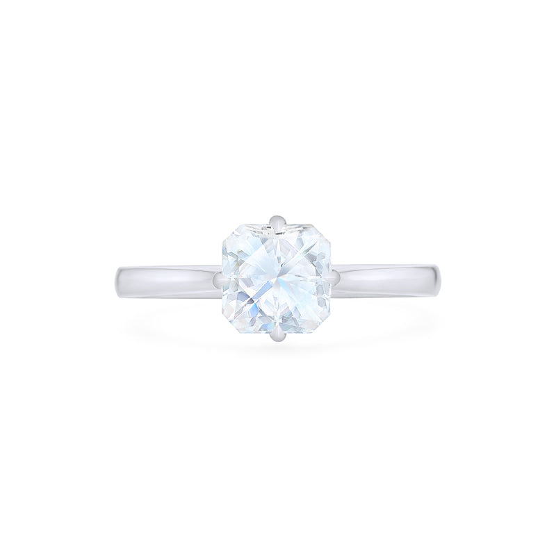 [Ottavia] Vintage Solitaire Asscher Cut Engagement Ring in Diamond / Moissanite