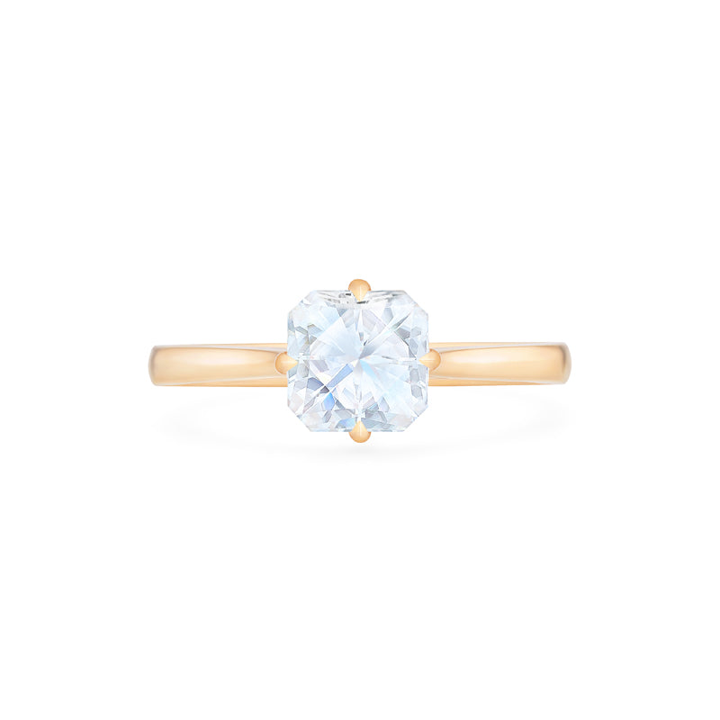 [Ottavia] Vintage Solitaire Asscher Cut Engagement Ring in Diamond / Moissanite