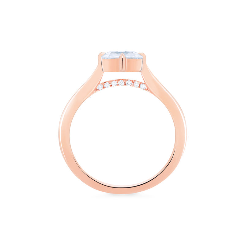[Ottavia] Vintage Solitaire Asscher Cut Engagement Ring in Diamond / Moissanite