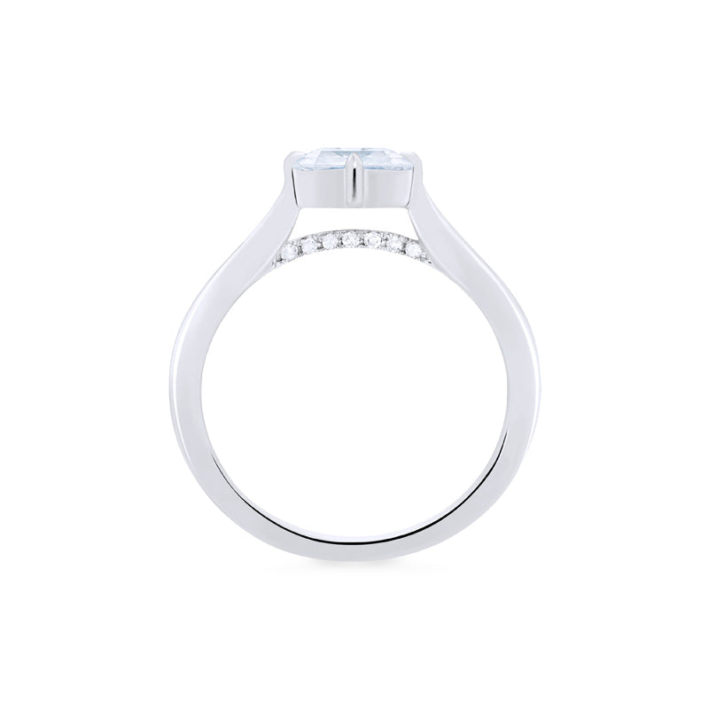 [Ottavia] Vintage Solitaire Asscher Cut Engagement Ring in Diamond / Moissanite