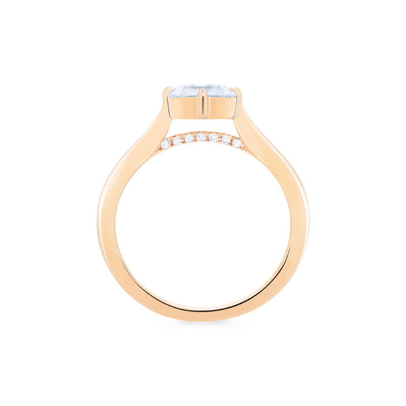 [Ottavia] Vintage Solitaire Asscher Cut Engagement Ring in Diamond / Moissanite