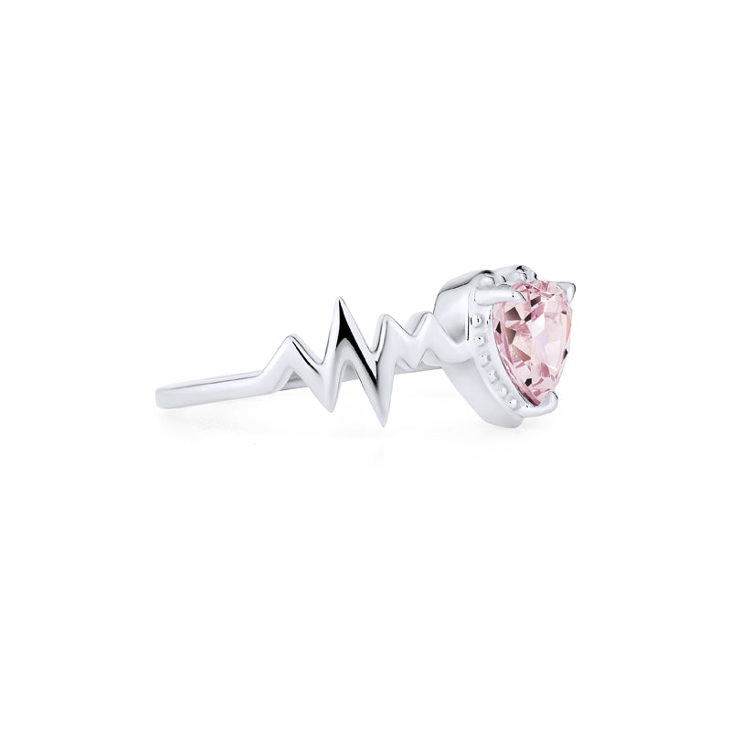 [Scarlett] Electrocardiogram Heartbeat Ring in Morganite