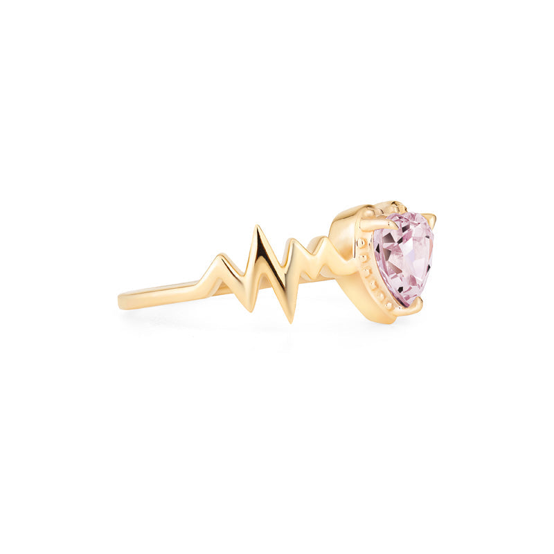 [Scarlett] Electrocardiogram Heartbeat Ring in Morganite