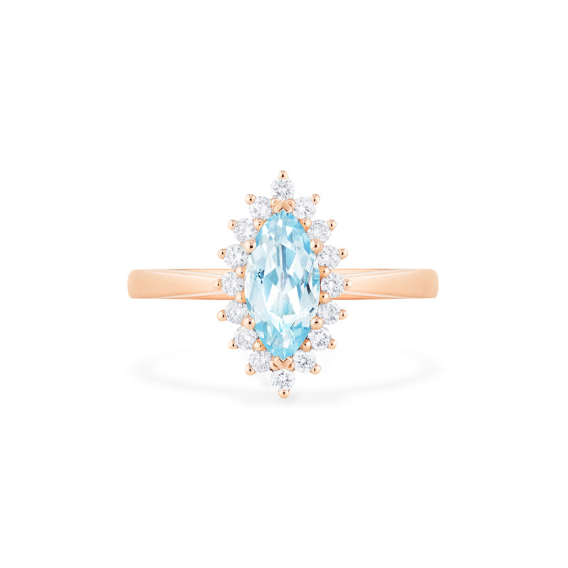 [Helena] Vintage Bloom Marquise Cut Ring in Aquamarine