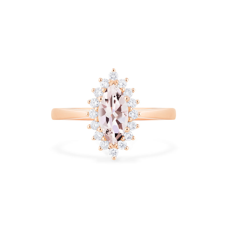 [Helena] Vintage Bloom Marquise Cut Ring in Morganite