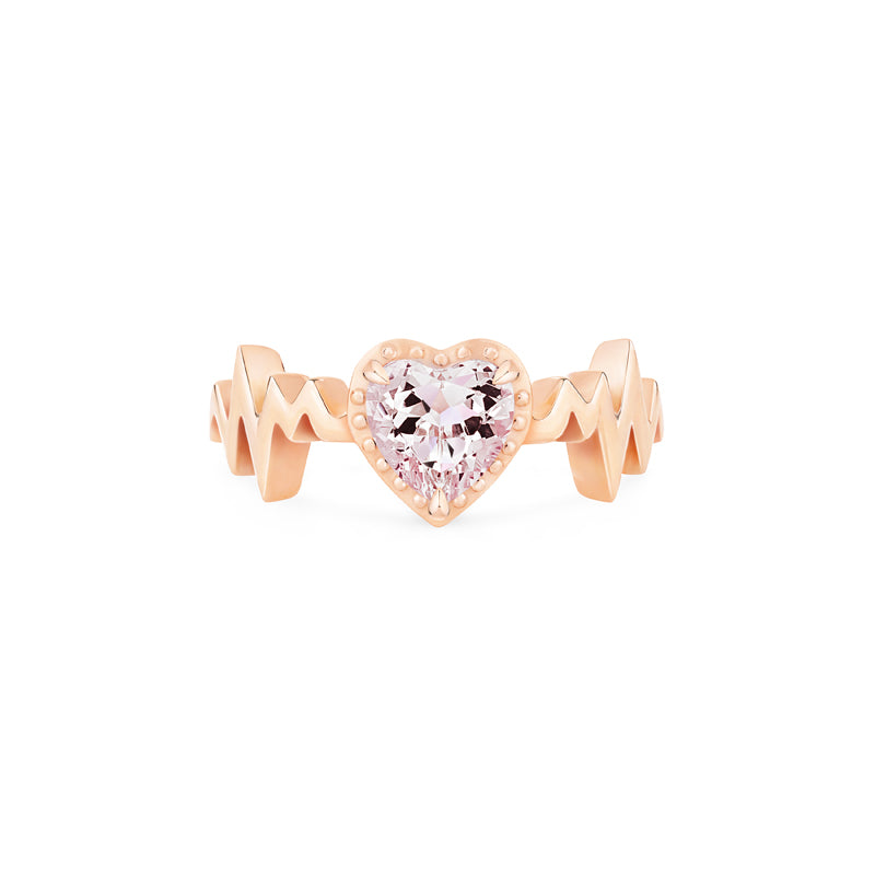 [Scarlett] Electrocardiogram Heartbeat Ring in Morganite