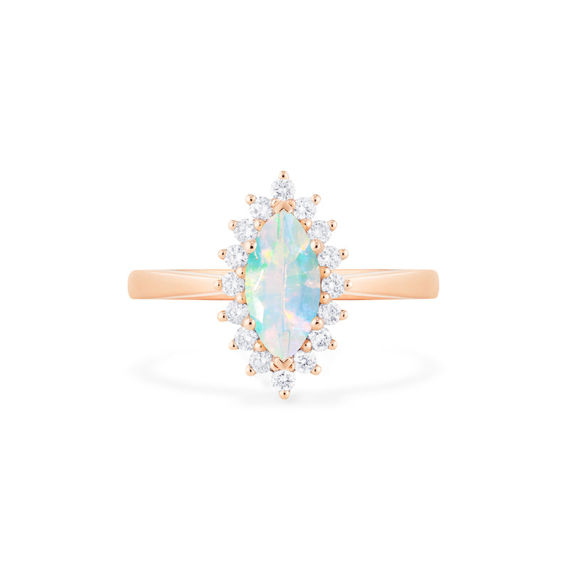 [Helena] Vintage Bloom Marquise Cut Engagement Ring in Australian Opal