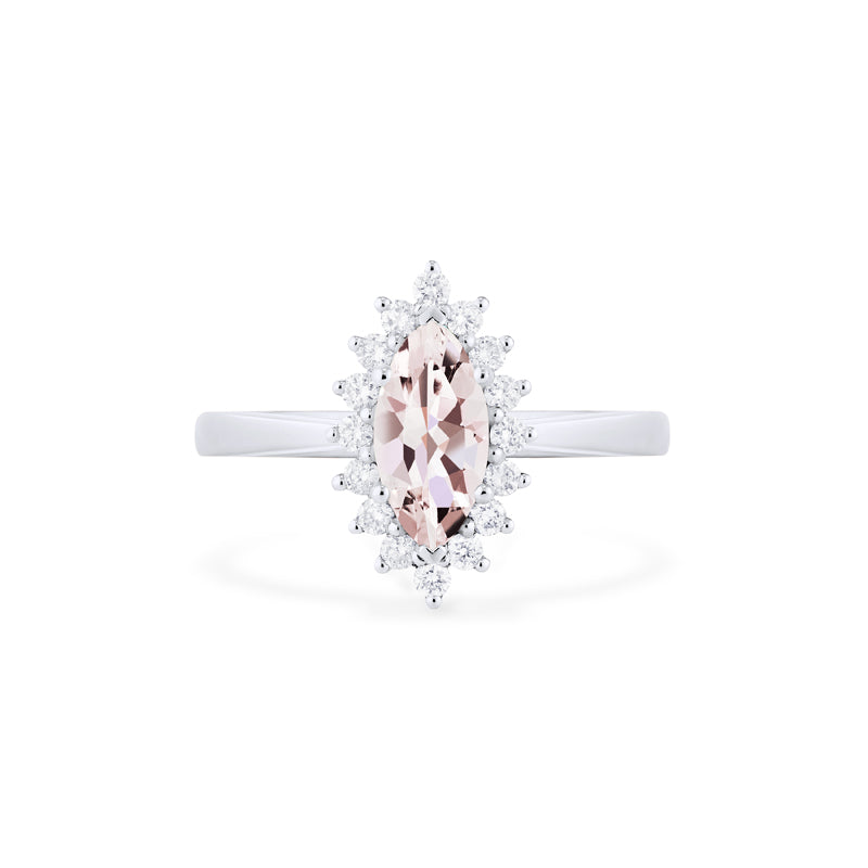 [Helena] Vintage Bloom Marquise Cut Ring in Morganite