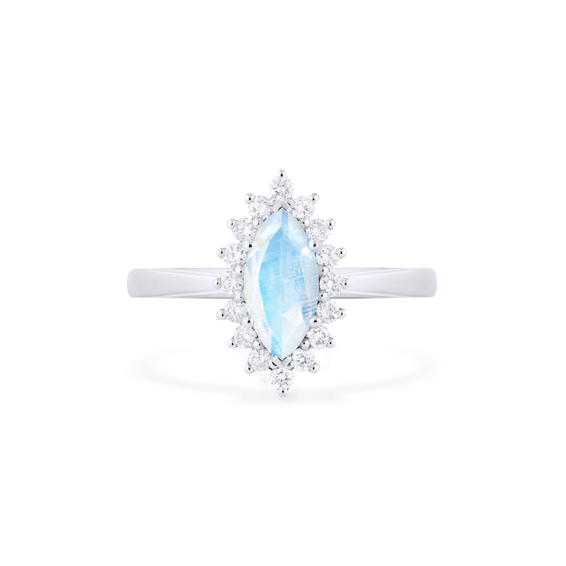 [Helena] Vintage Bloom Marquise Cut Ring in Moonstone