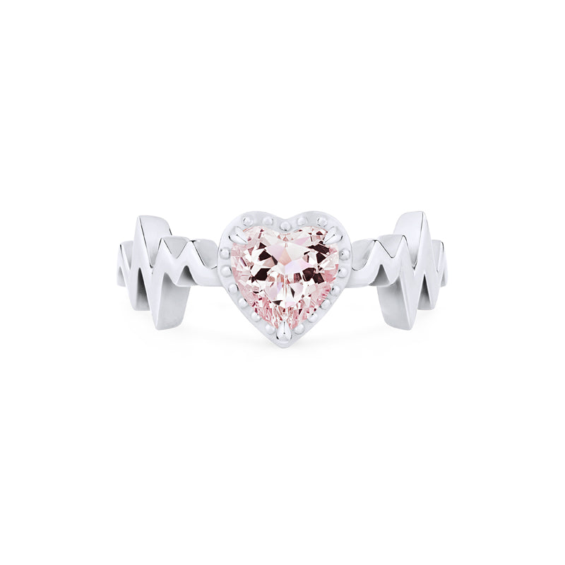 [Scarlett] Electrocardiogram Heartbeat Ring in Morganite