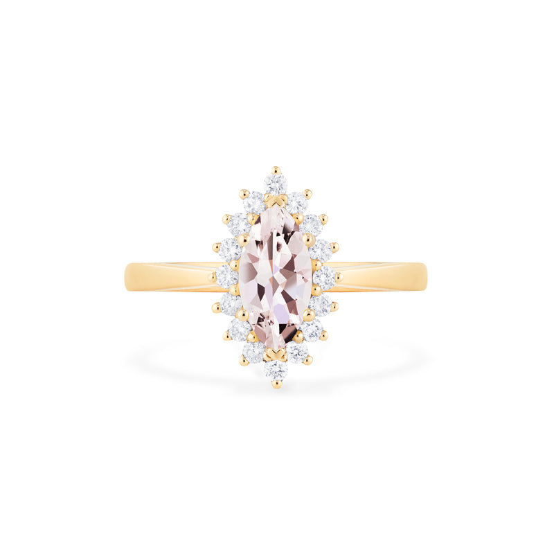 [Helena] Vintage Bloom Marquise Cut Ring in Morganite