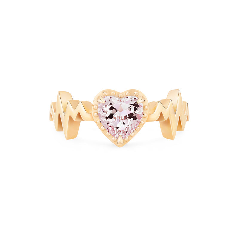 [Scarlett] Electrocardiogram Heartbeat Ring in Morganite