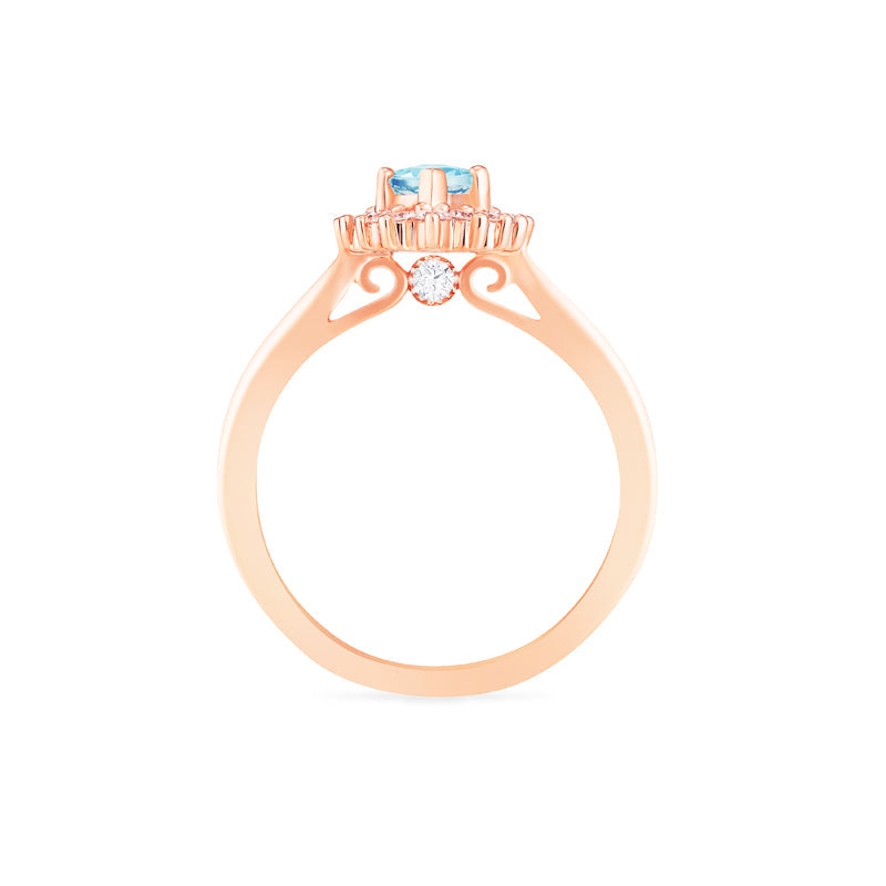 [Helena] Vintage Bloom Marquise Cut Ring in Aquamarine