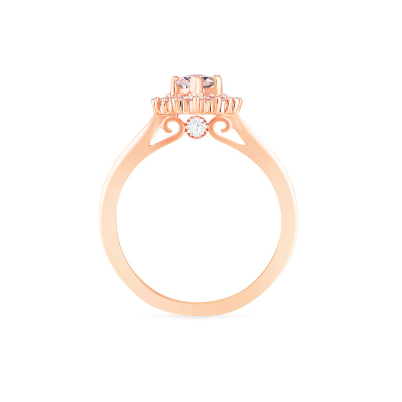 [Helena] Vintage Bloom Marquise Cut Ring in Morganite