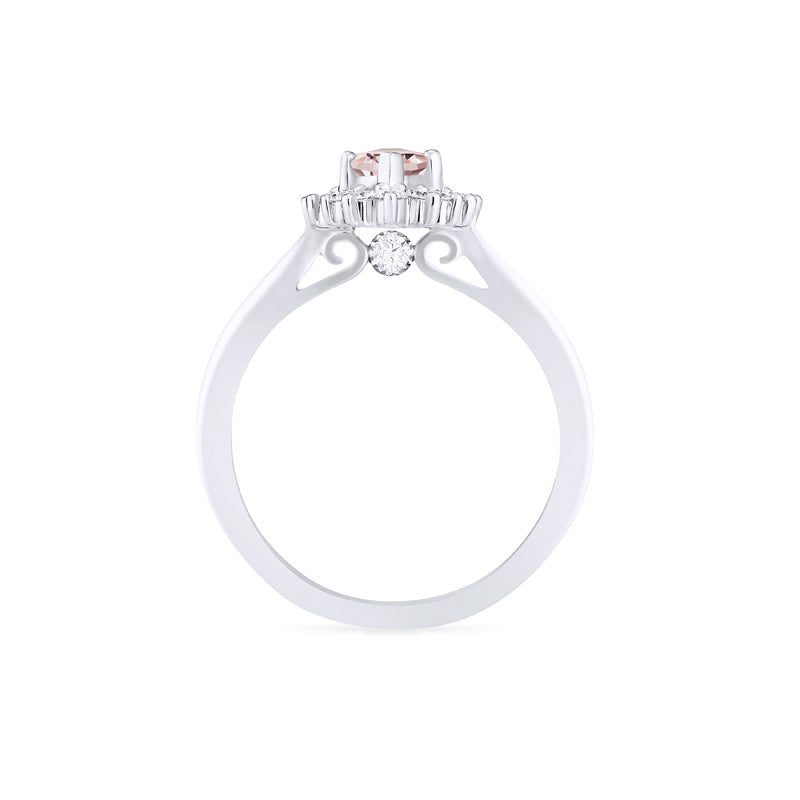 [Helena] Vintage Bloom Marquise Cut Ring in Morganite
