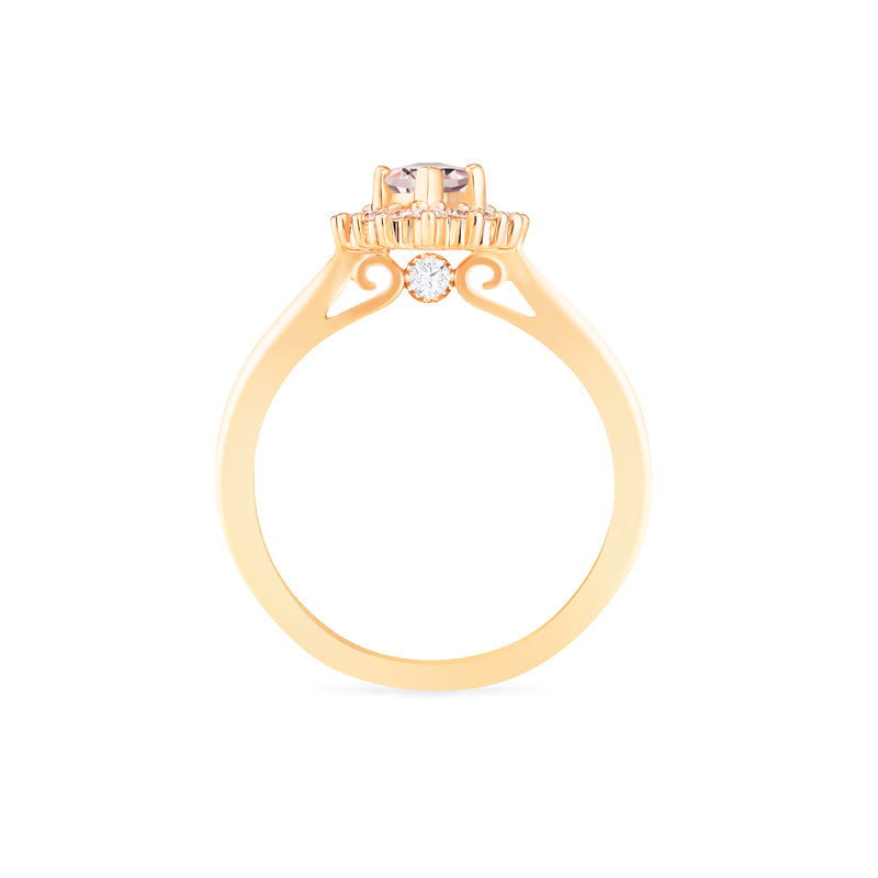 [Helena] Vintage Bloom Marquise Cut Ring in Morganite