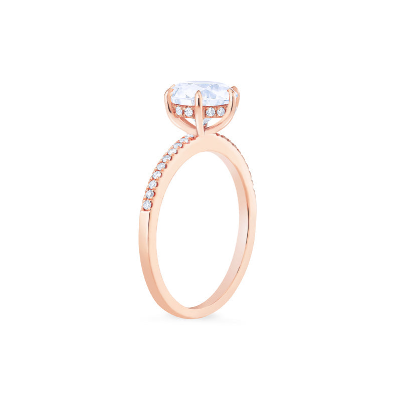 [Kate] Classic Pave Hidden Diamond 6-Prong Solitaire Engagement Ring in Diamond / Moissanite