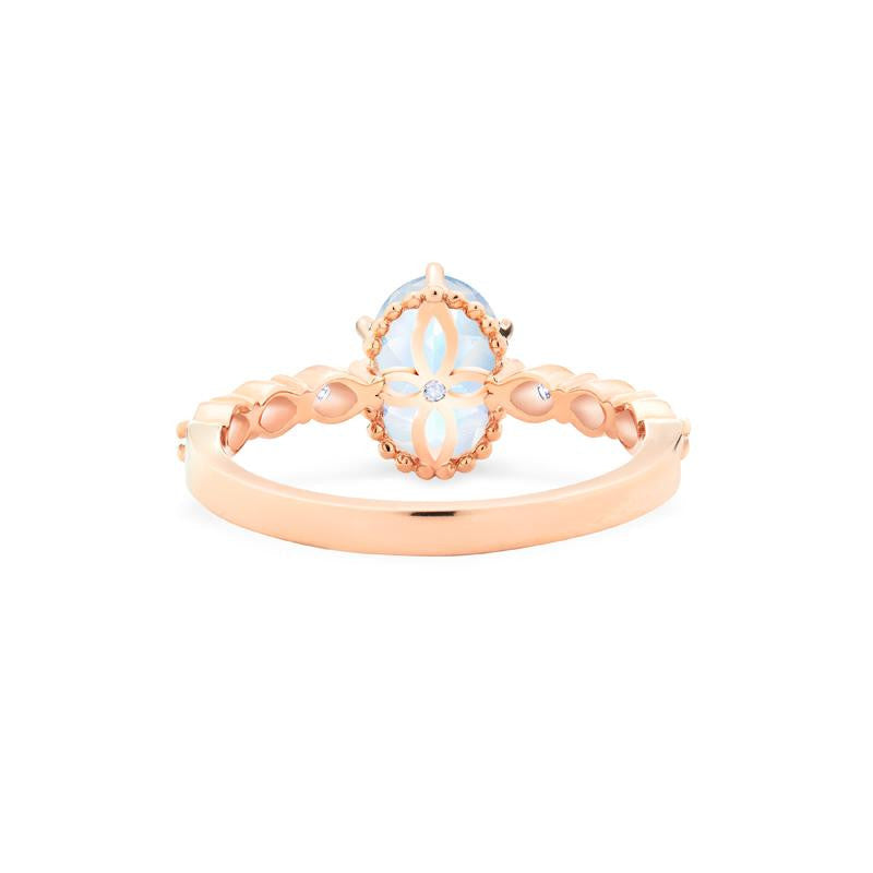 [Evelina] Vintage Classic Crown Oval Engagement Ring in Moonstone