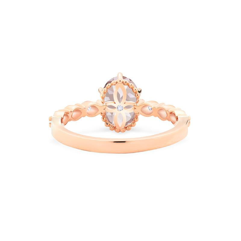 [Evelina] Vintage Classic Crown Oval Engagement Ring in Morganite